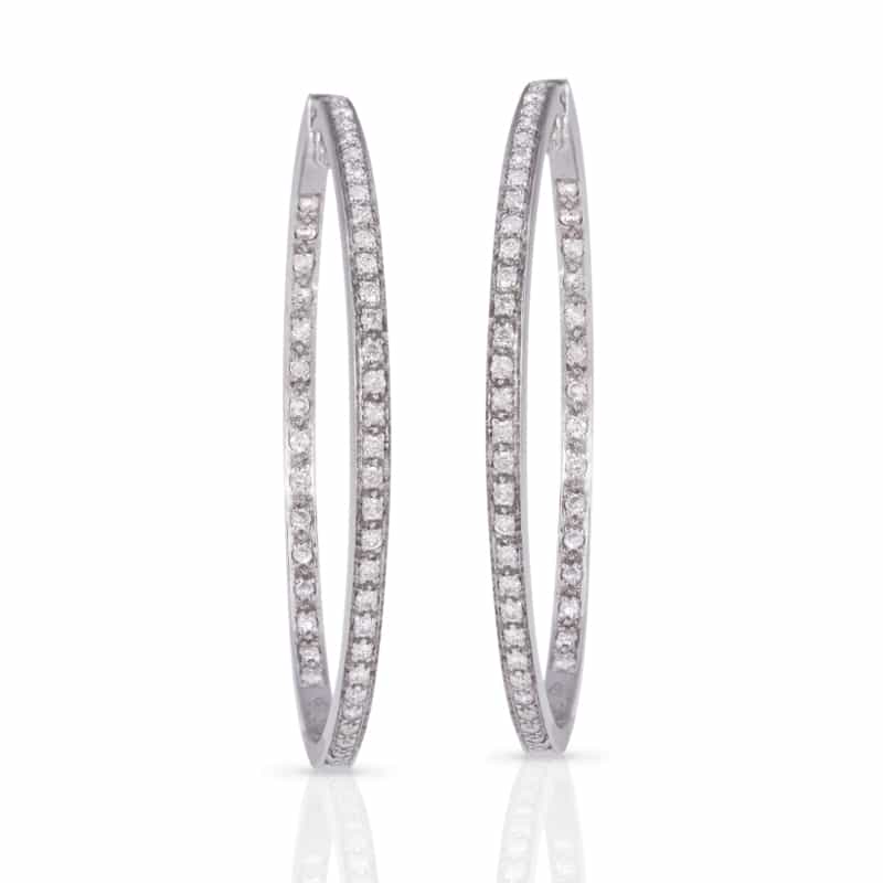  Diamond Hoop Earrings In 18k 