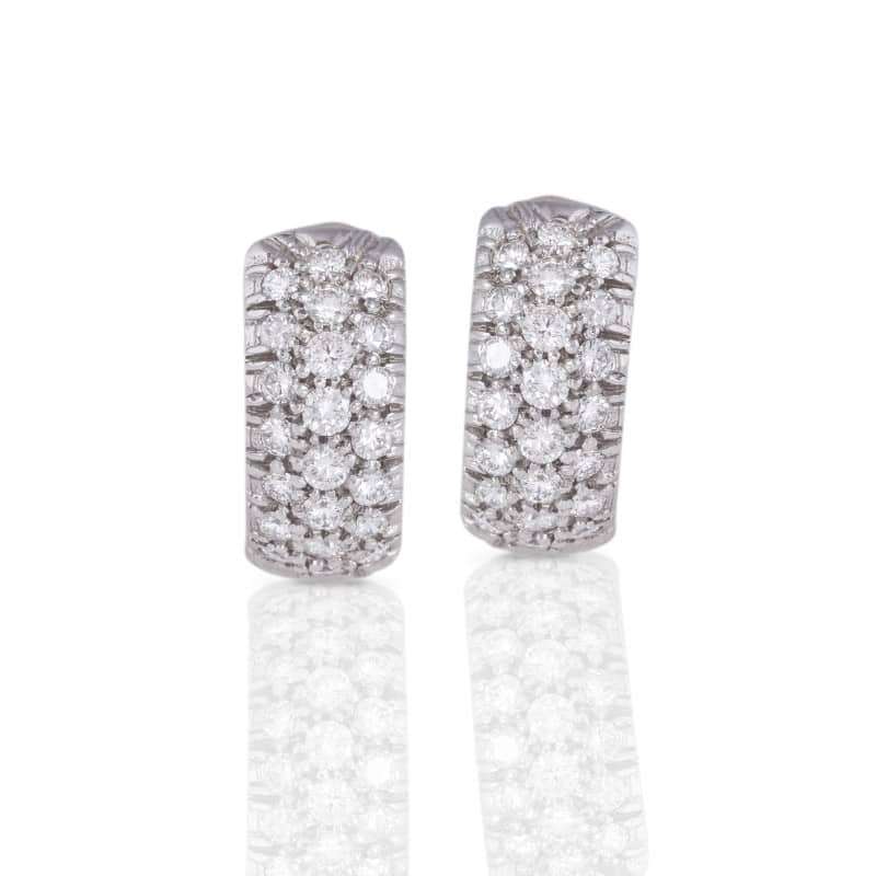 Petite Diamond Hoop Earrings In 14k