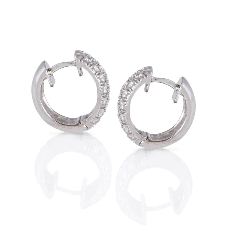  Diamond Hoop Earrings In 14k 