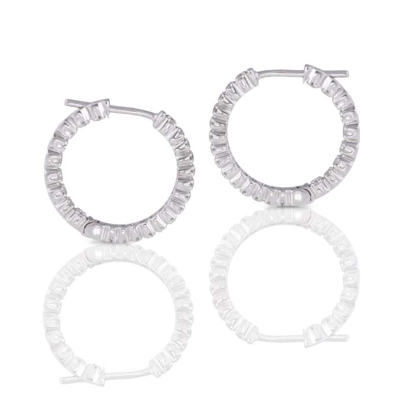  Fancy Diamond Hoop Earrings In 18k 