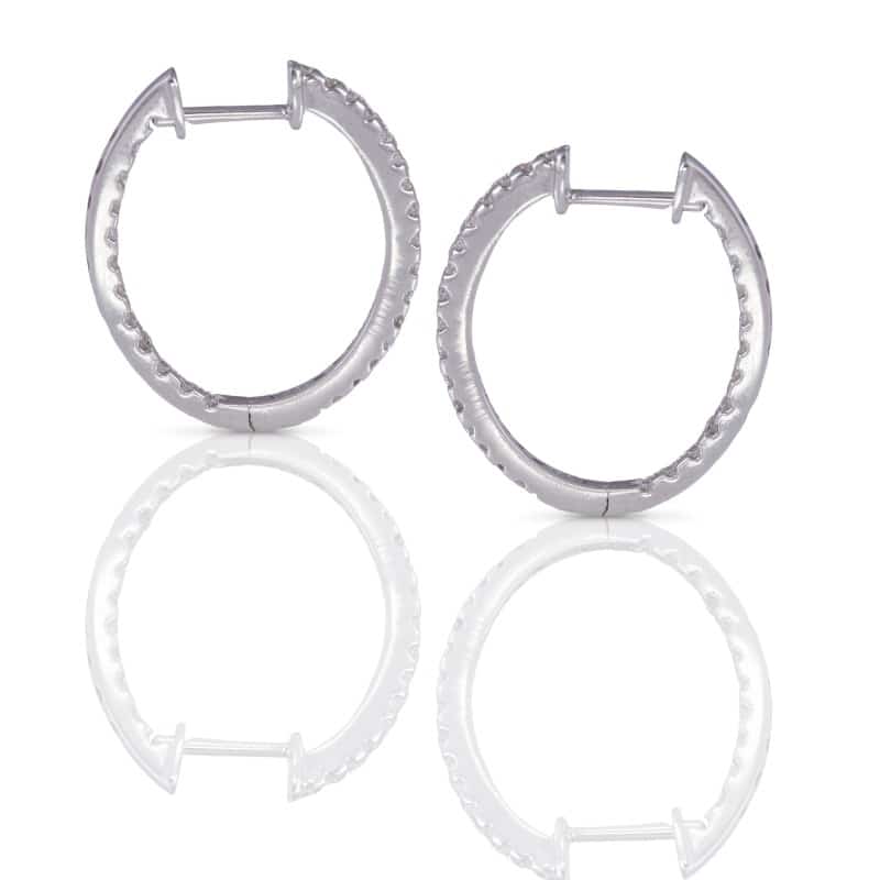  Lovely Diamond Hoop Earrings In 18k 