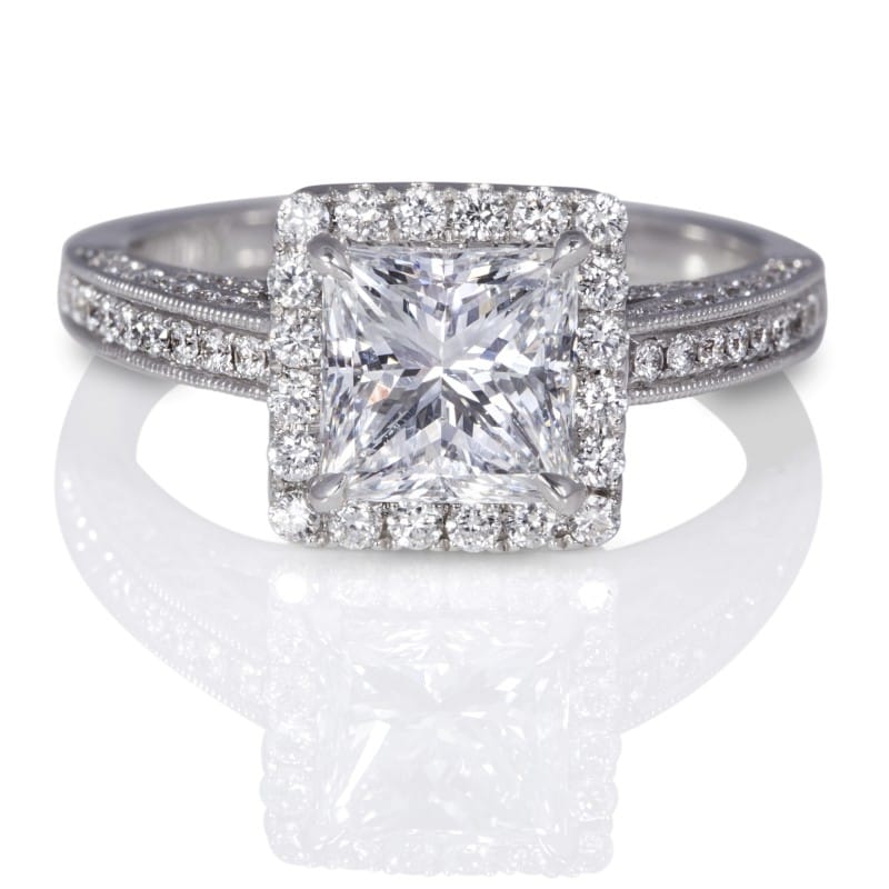 Diamond Engagement Ring Set In 18k