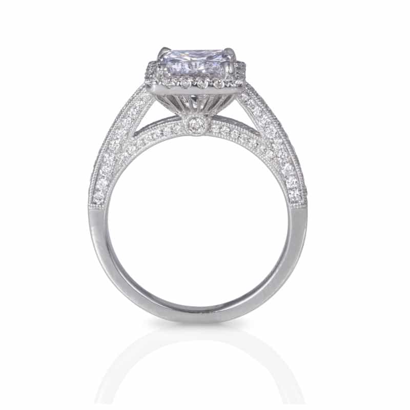  Princess Cut Diamond Engagement Ring Set 18k 