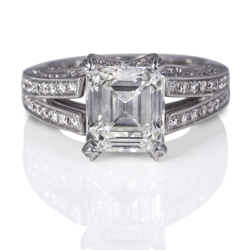  Magnificent Asher Cut Diamond Set In 14k 