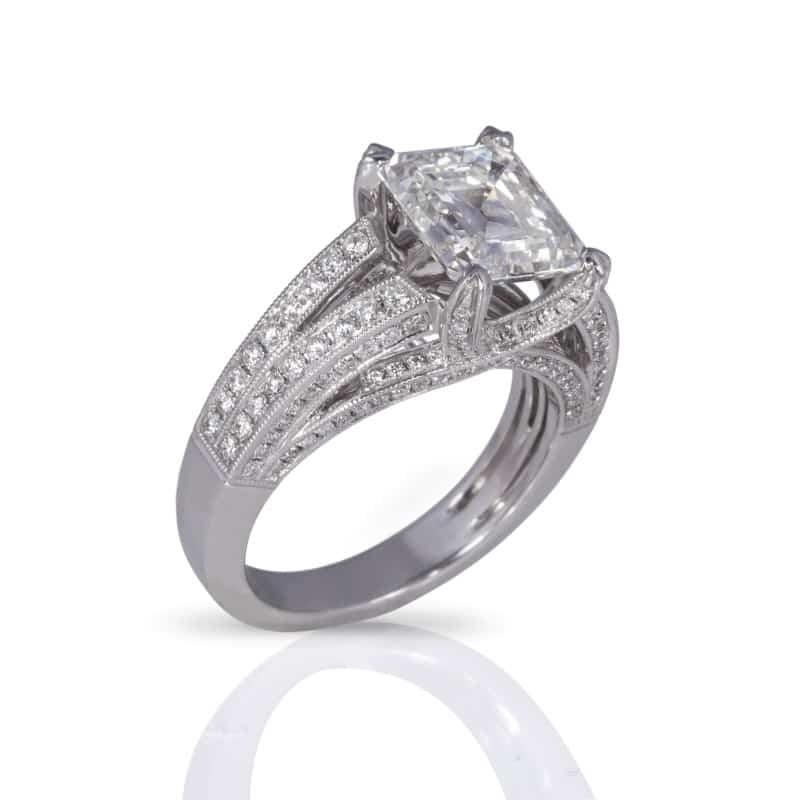  Magnificent Asher Cut Diamond Set 14k 