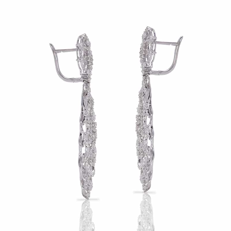  Angel Designs Glamorous Diamond Dangle Earrings In 18k 