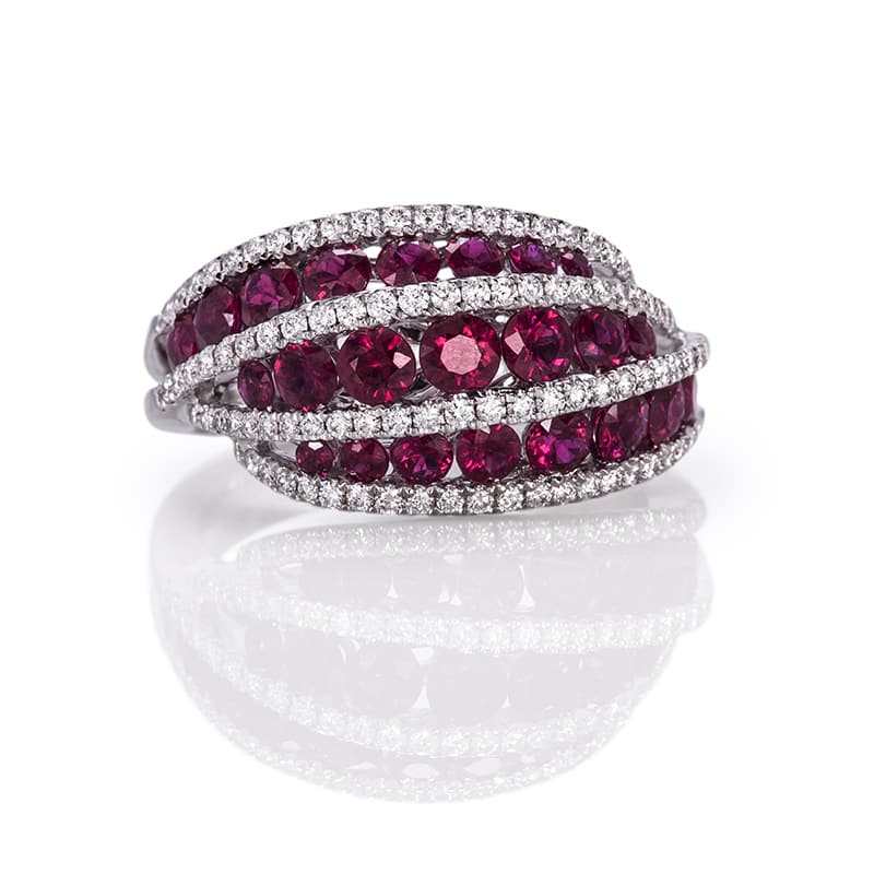 Angel Designs Exotic Ruby And Diamond Ring In 14k