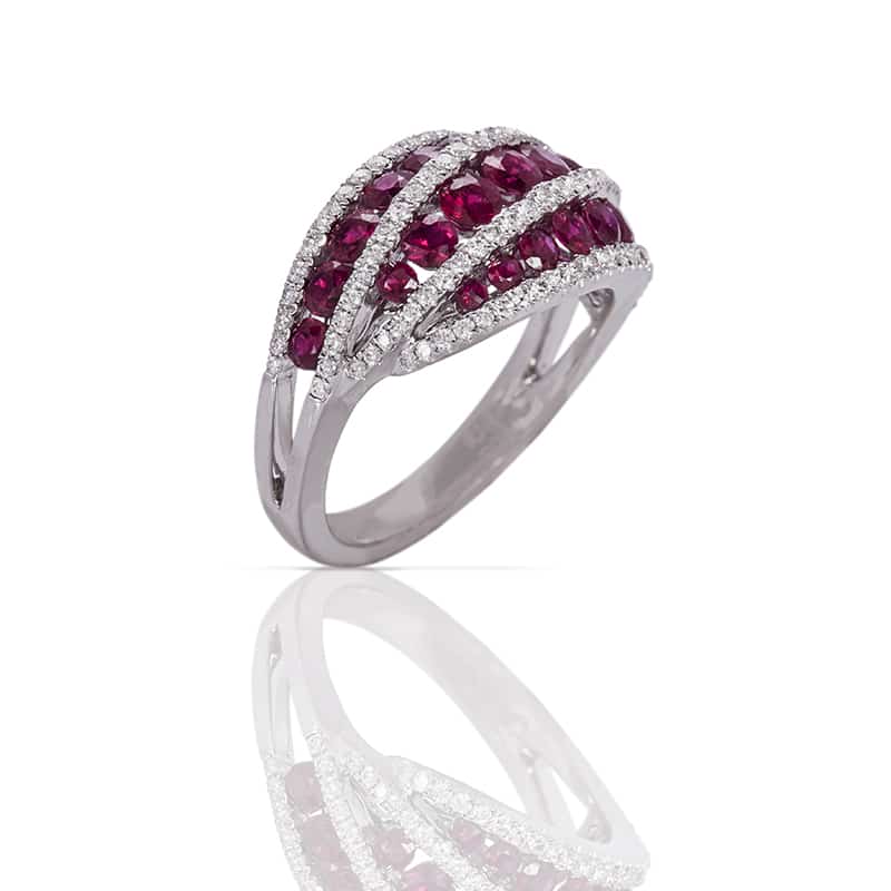  Angel Designs Exotic Ruby And Diamond Ring In 14k 