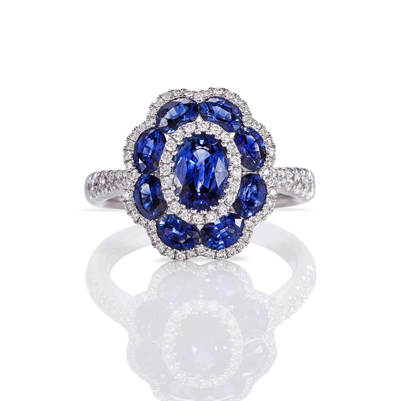 Angel Designs Sassy Sapphire and Diamond Ring In 14k