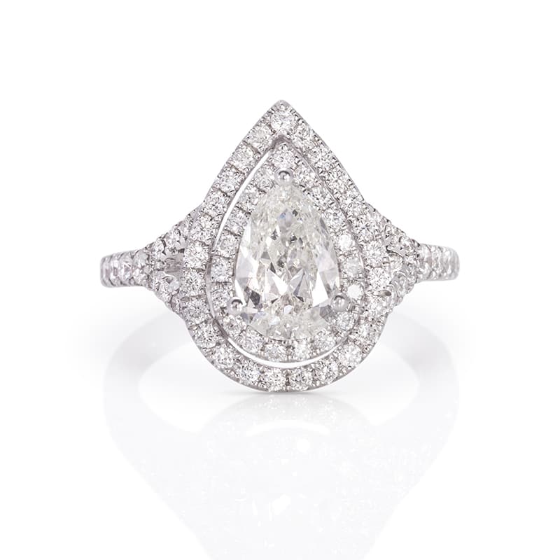  Seductive Pear Shaped Diamond Engagement Ring 14k 