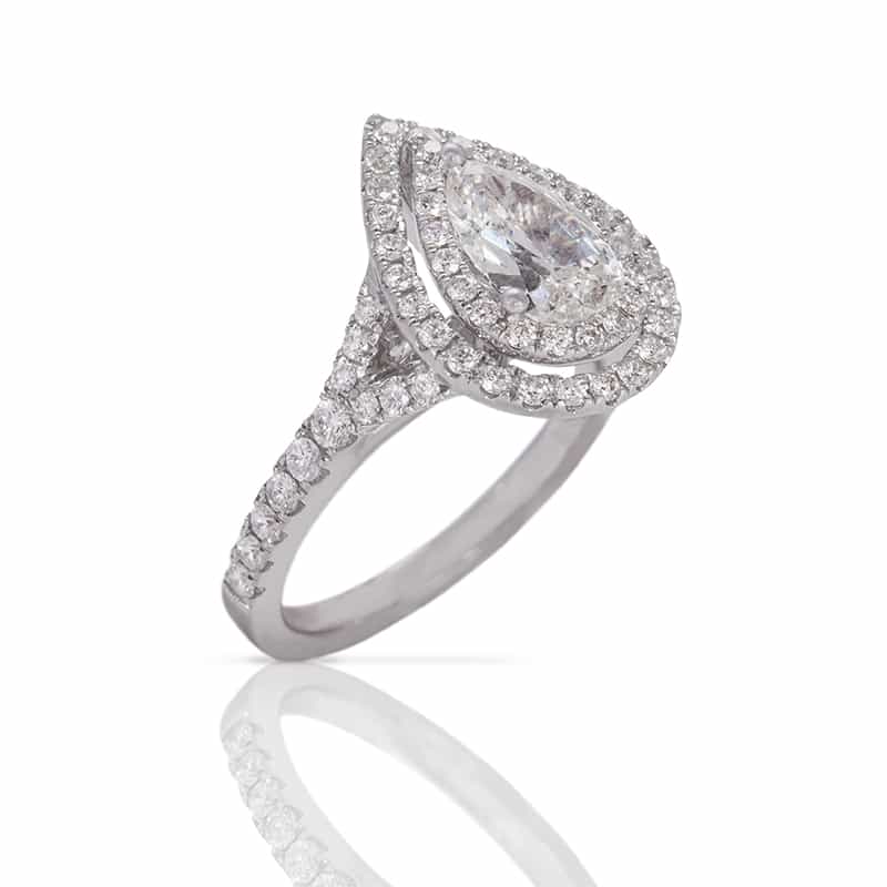  Seductive Pear Shaped Diamond Engagement Ring In 14k 