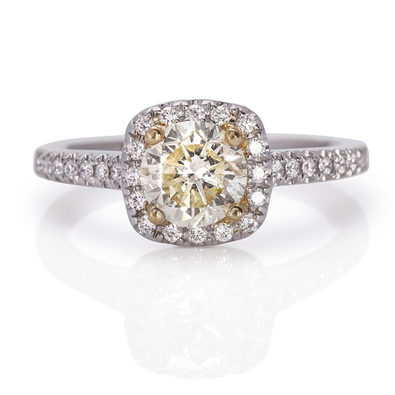  Elegant Yellow Diamond Engagement Ring In 14k 