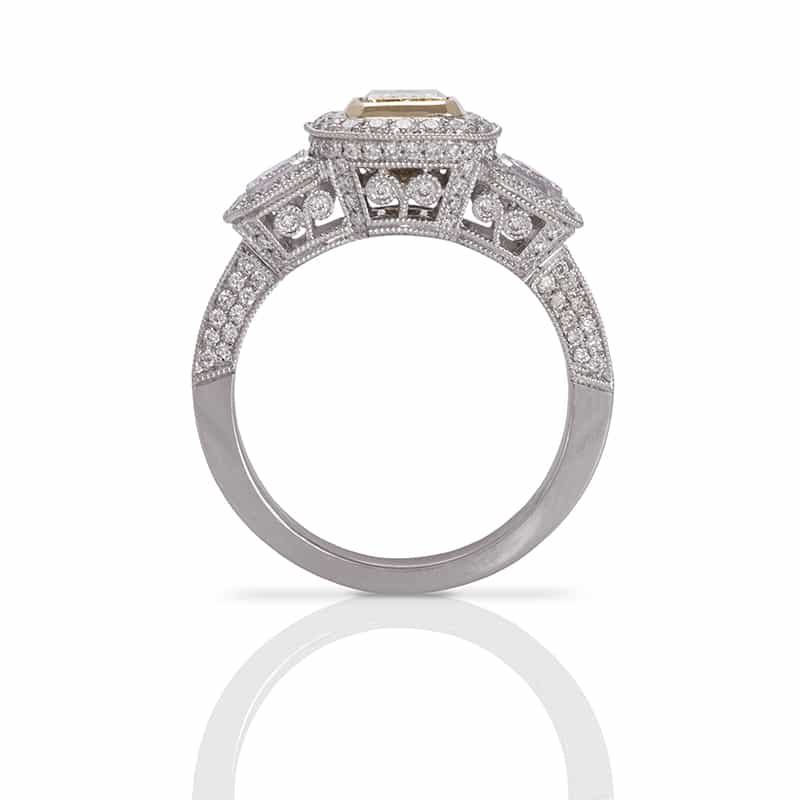  Old Hollywood Glam Yellow Diamond Engagement Ring In 18k 