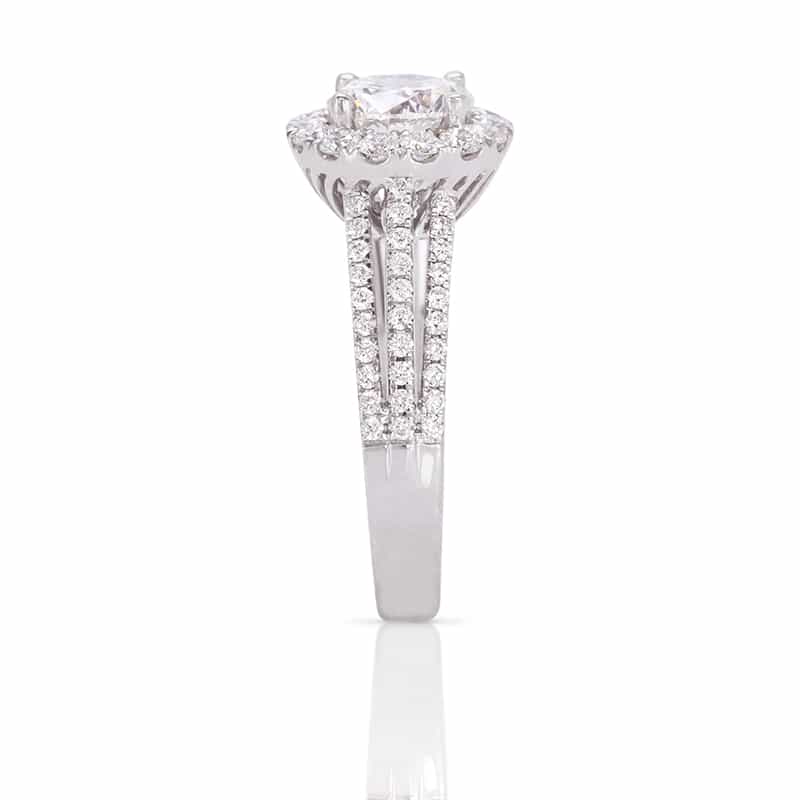  Sensational Three Row Band Diamond Engagement Ring 18k 