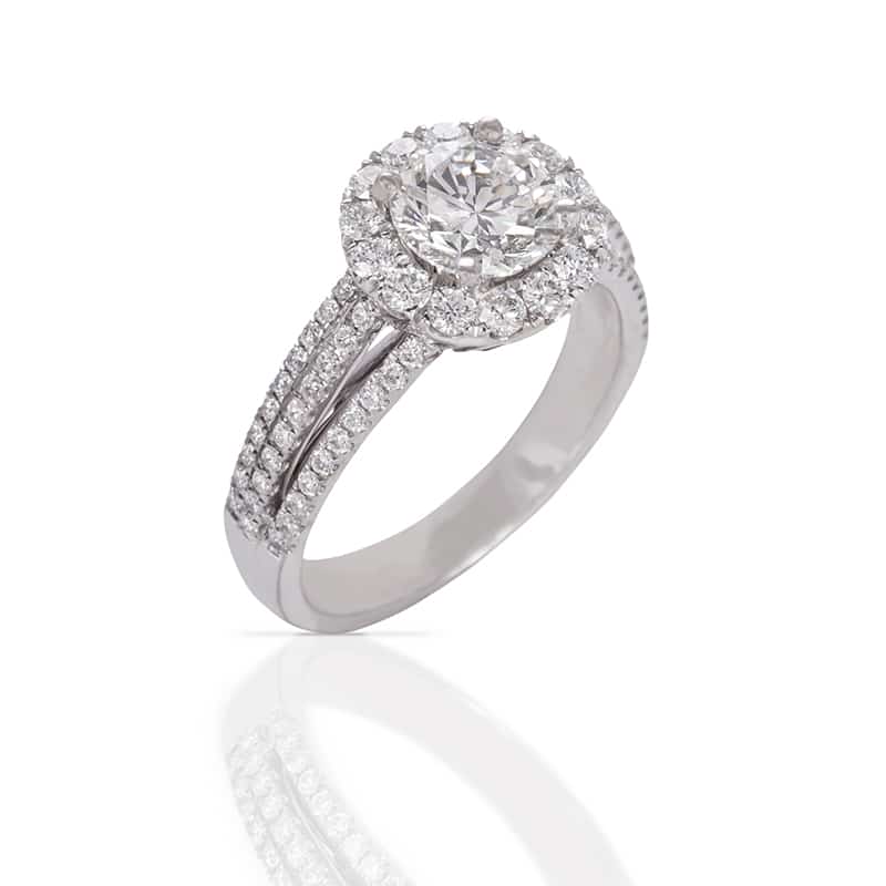  Sensational Three Row Band Diamond Engagement Ring In 18k 