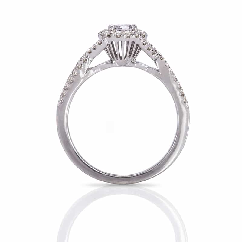  French Twist Diamond Engagement Ring In 18k 