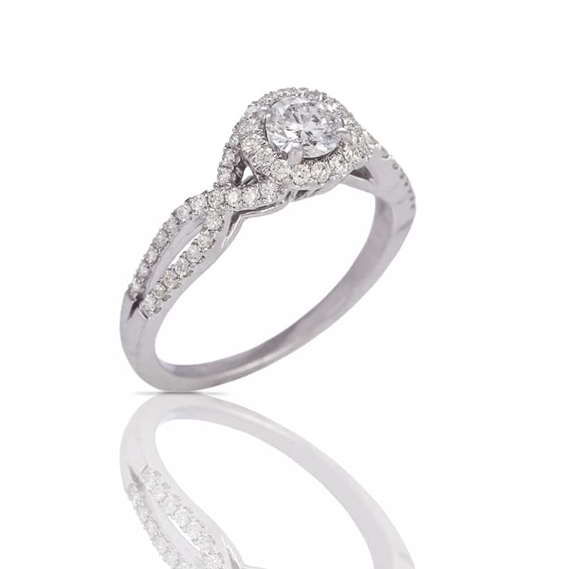  Ravishing French Twist Diamond Engagement Ring 18k 