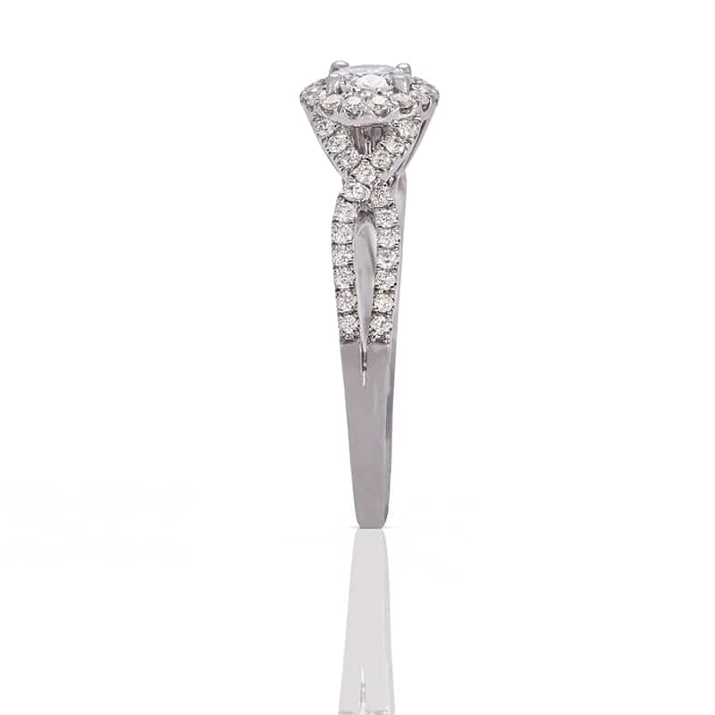 Ravishing French Twist Diamond Engagement Ring In 18k 