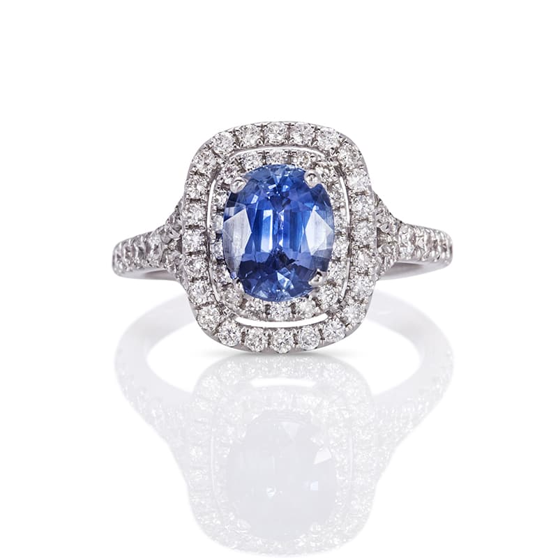 Sapphire Diamond Ring 14k