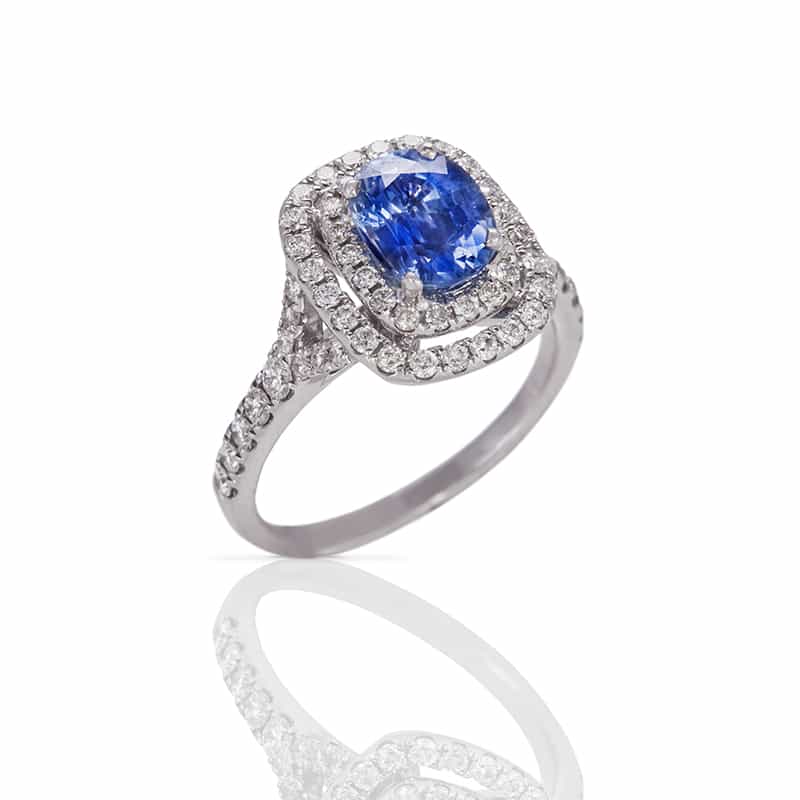  Sapphire Diamond Ring In 14k 