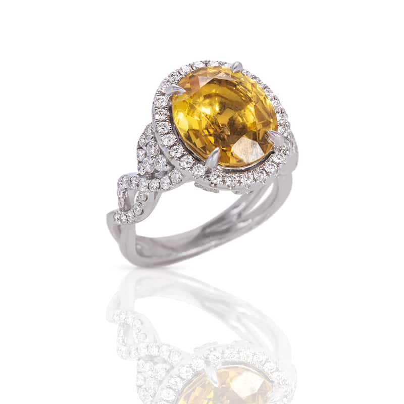  Citrine And Diamond Ring In 14k 