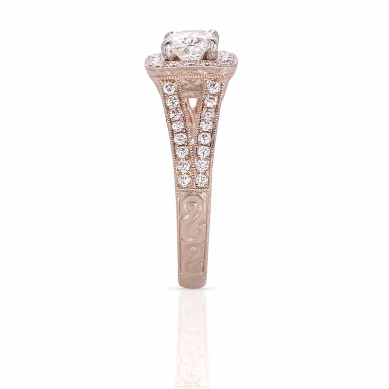  Rose Gold Diamond Engagement Ring 14k 