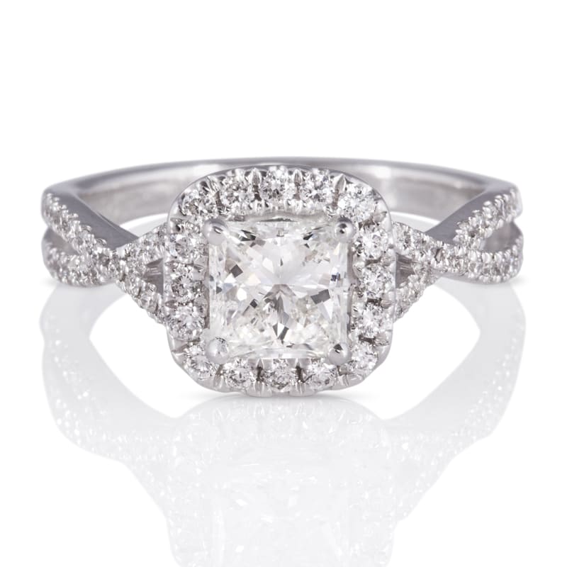  Ravishing French Twist Princess Cut Engagement Ring In 14k 