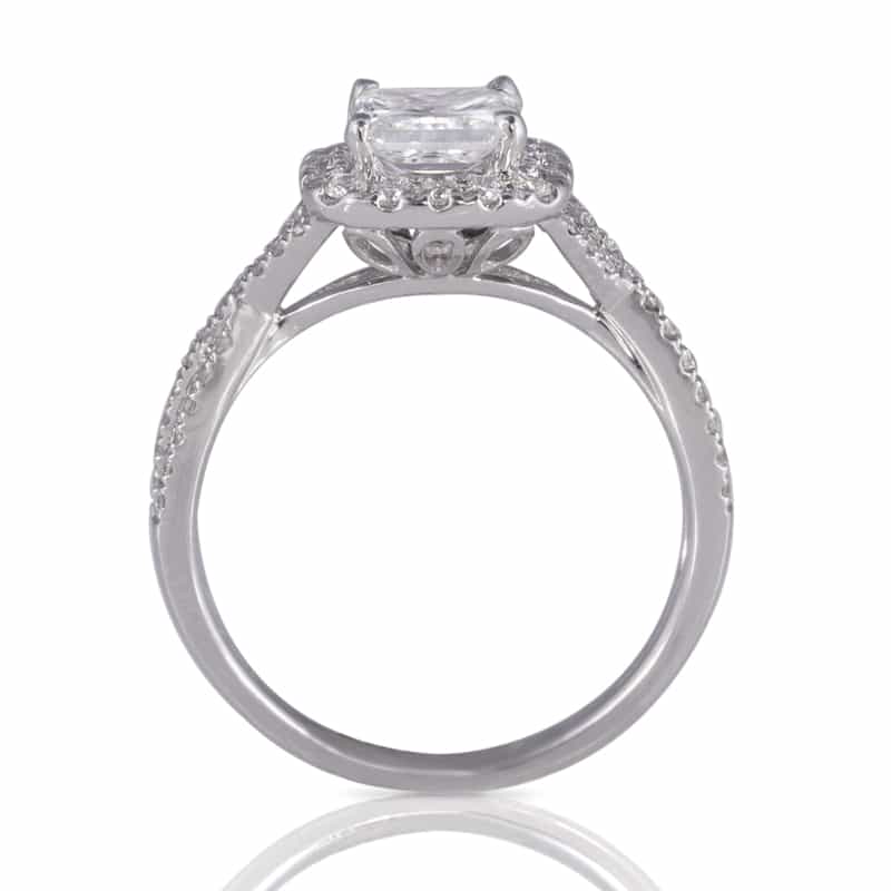  Ravishing French Twist Princess Cut Engagement Ring In 14k 