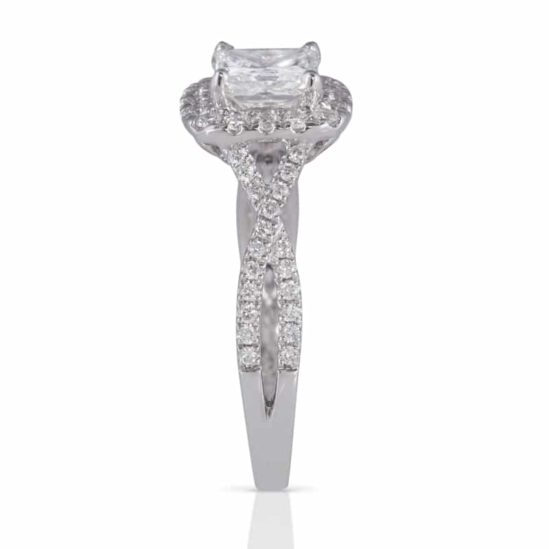  Ravishing French Twist Princess Cut Engagement Ring In 14k 