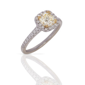 Image of Elegant Yellow Diamond Engagement Ring 