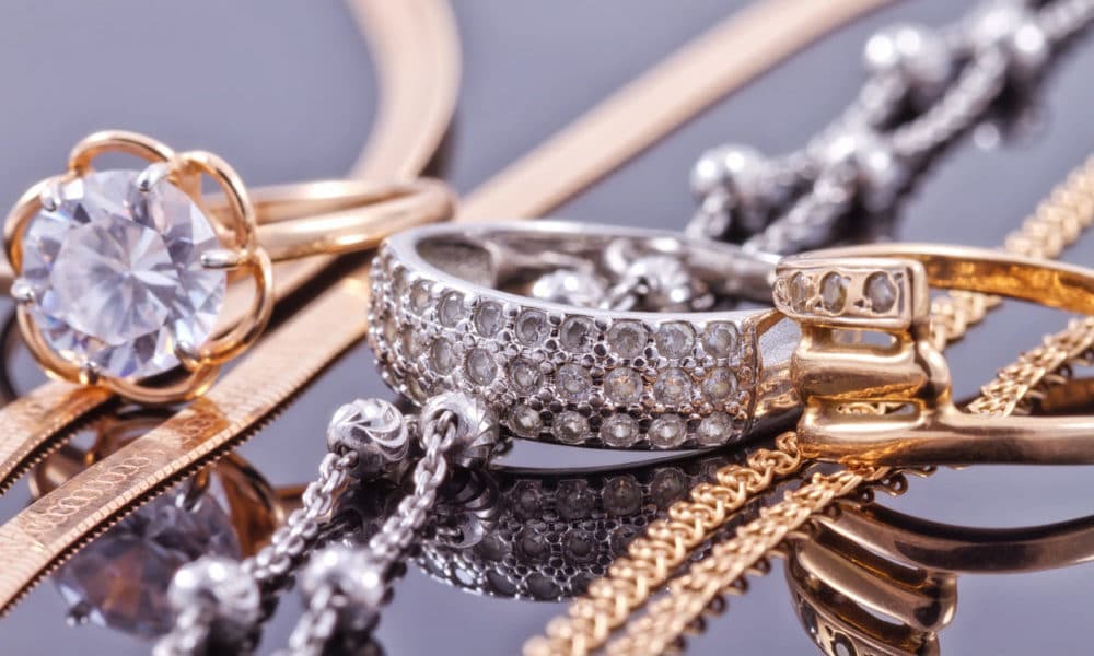 Gold, silver rings and chains