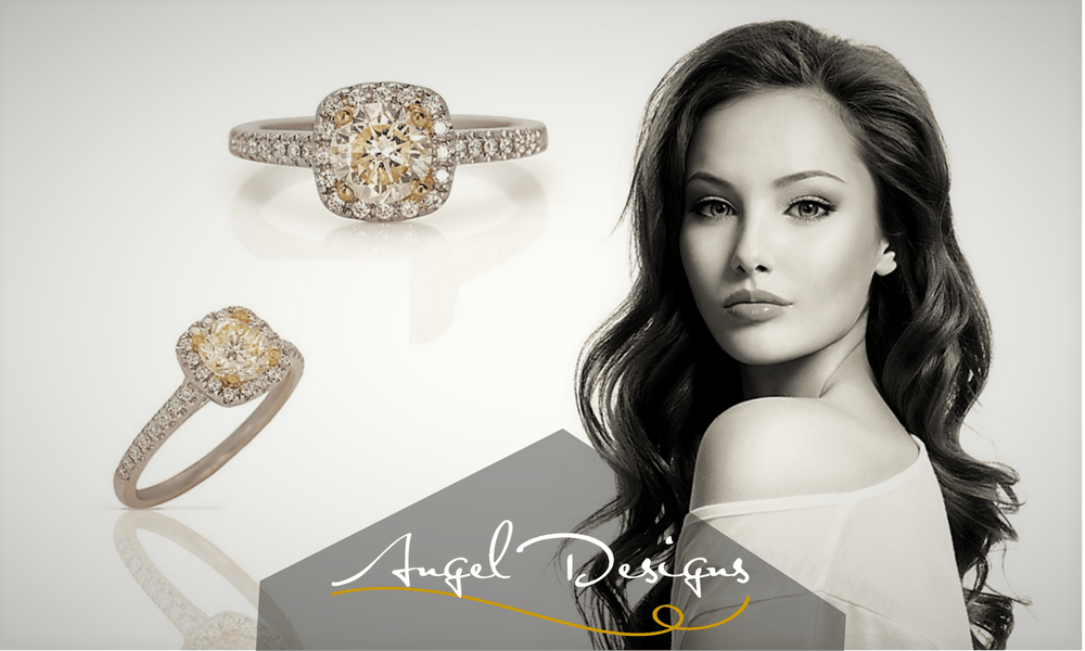 Yellow diamond engagement ring.
