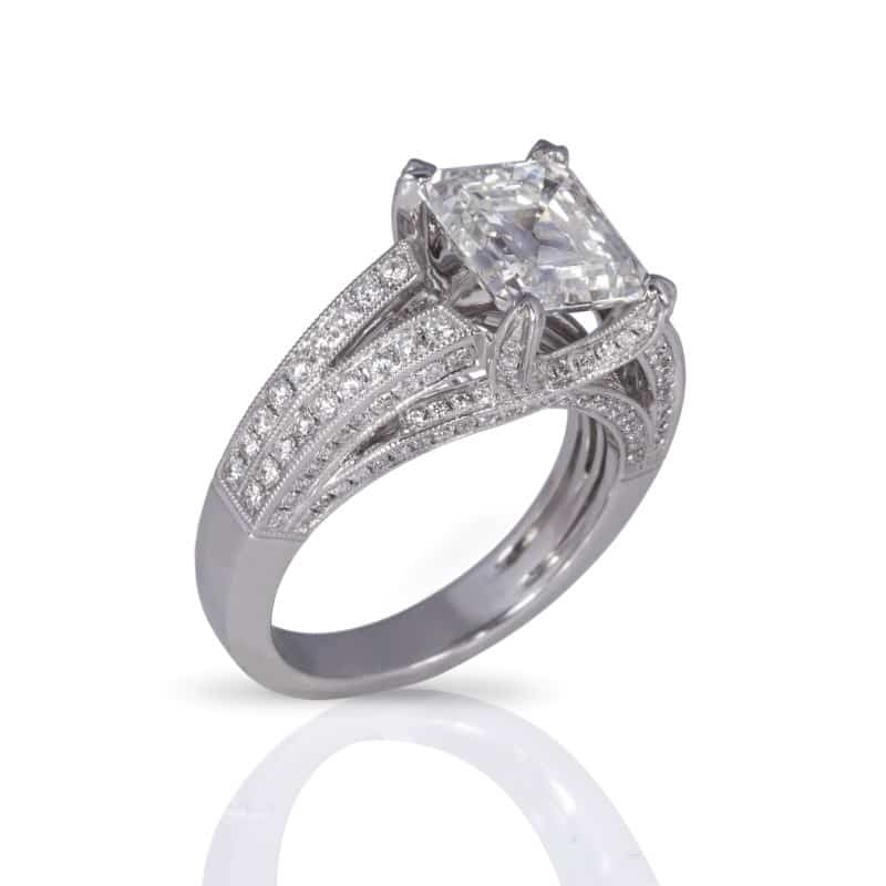 Magnificent Asher Cut Diamond Set In 14k | Angel Designs Jewelry